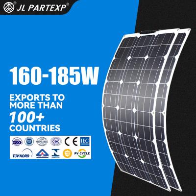 China 160W 165W 170W 175W 180W 185W Flexible Solar Energy Cell Panel PV Photovoltaic Modules Roof Power System Station 210*105mm Mono for sale