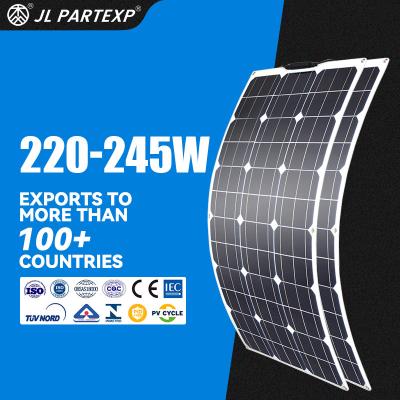 China 220W 225W 230W 235W 240W 245W Flexible Solar Energy Cell Panel PV Photovoltaic Modules Roof Power System Station 210*105mm Mono for sale