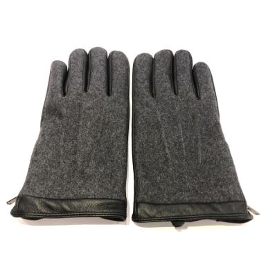 China High Quality Warm Wear Resistant/Breathable Quilting /Keep Breathable Black Sheepskin Winter Driving Leather Gloves For Outdoor Windproof for sale