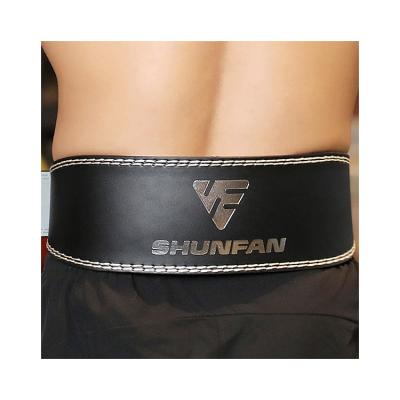 China Custom Adult Fitness Weightlifting Belt Waist Support Leather Gym Belt Weightlifting Power Belt for sale