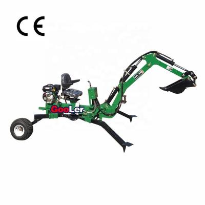 China ATV/UTV Towable Backhoe CE Approval 15HP ATV Digger Excavator with double speed gear box and many different size of buckets, log grapple, ditch finger for sale