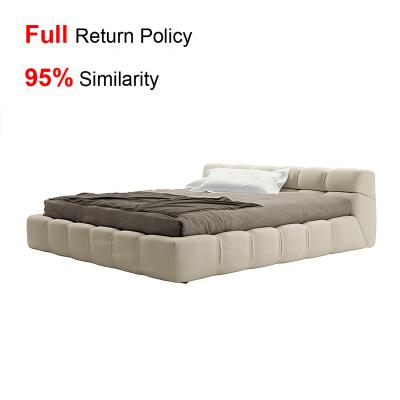 China Retro Classic Italian Minimalist Style Convertible Classic Designer Fabric Tall Tufted Furniture Bed for sale