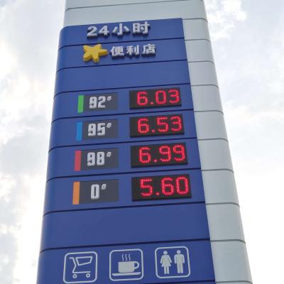 China Outdoor Waterproof Led Price Tag Price Board For Gas Station Display With Keypads Wireless Operation for sale