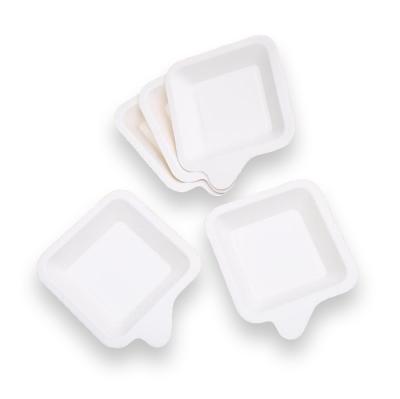 China Disposable White Box Be Right Angle Sugar Cane Plate Wholesale Good Quality Disposable Tableware Dish Sugar Cane Suction for sale