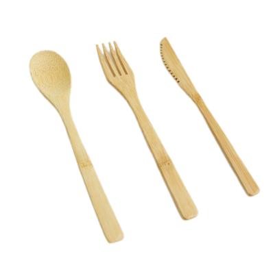 China China Supplier Single Biodegradable Disposable Wholesale Travel Tableware Bamboo Cutlery Set Bamboo Cutlery for sale