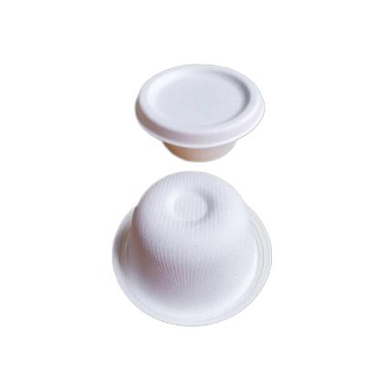 China Disposable Sauce Cups 2OZ 100% Sugar Cane Bagasse Tablewares For Party Disposable Biodegradable With Lids For Fast Food Restaurant for sale