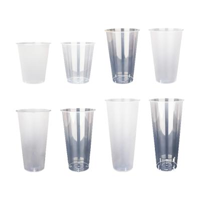 China 100% Wholesale 12oz 16oz 22oz Eco-friendly Disposable Shape PP Transparent Disposable Cups u for sale