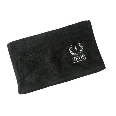 China Child Safe Natural Cotton Embroidery & Drying Zero-Fiber Embroidery Glass Thick Highly Absorbent Black Towel for sale