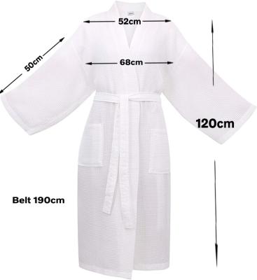 China Moq QUICK DRY Unisex Kimono Gift 10 Pcs White 100% Cotton Waffle Bathrobes for sale