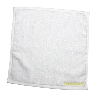 China 12*12 Child Safe Customized Embroidery Logo White Pure Cotton Terry Wash Cloth China Towel for sale