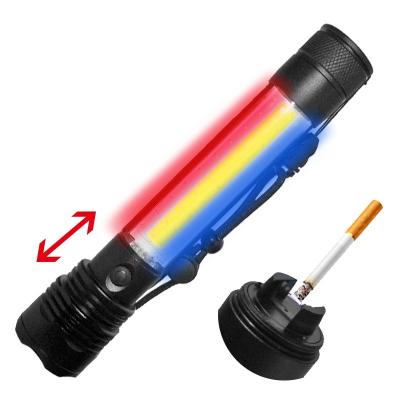 China Lightweight Zoomable Rotated Rechargeable Camping Fire Ignition Function Electric Cigarette Arc Ignition Wire Flashlight for sale