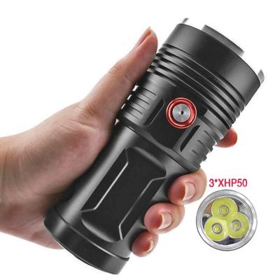 China 4*18650 Battery Large Capacity 30w High Power 3 Aluminum Outdoor Lighting Super Bright Multiple Led Flashlight xhp50 for sale