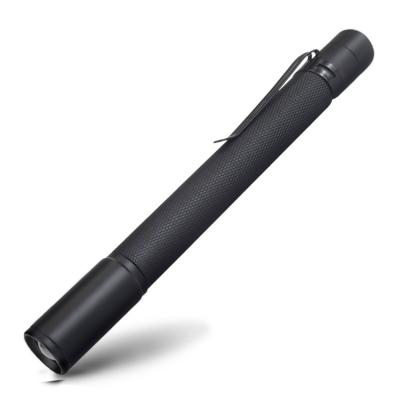 China D9191 Pocket Tactical Clip Adjustable Portable Telescopic Zoom A A Dry Battery Pen Flashlight for sale