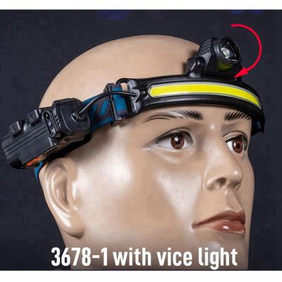 China New USB LED Headlamp Rechargeable Headlamp Zoom Head Lamp COB Camping Light High Lumen Lithium Battery Waterproof 3W Black Body for sale