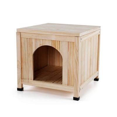 China Windproof Indoor Outdoor Wood Elevated and Ventilate Dog House Dog Kennel with Raised Feet for Small Medium Large Dogs and Cats for sale