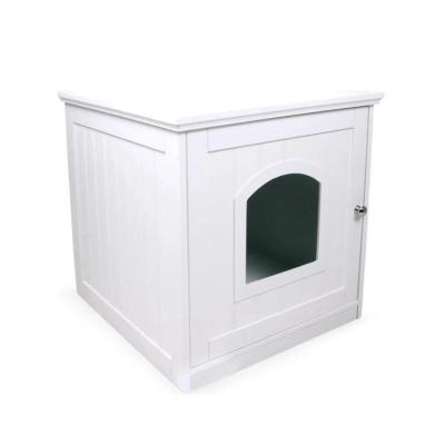 China Windproof Customized wooden waterproof hidden litter box cat litter dog house pet bed Cat furniture with storage space Indoor Outdoor for sale