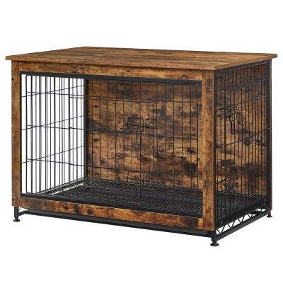 China Windproof Dog Crate Furniture for Side End Table and Heavy-Duty Dog Cage with Multi-Purpose Removable Tray, Double-Door Dog House for sale