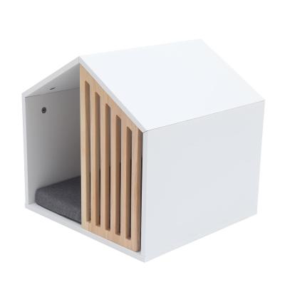 China Windproof Wooden dog House with Cushion,Modern pet Furnitures Cat Enclosure and Cat Hideaway for puppy and cat for sale