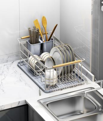 China Sustainable Metal Kitchen cabinet organizer Dish chopstick Rack,Sink rack Dish, Drainer Drying Rack and multilayer Bowl Organizer Rack for sale