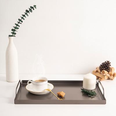 China Large Size Home Restaurant Hotel Tea Set Tray Rectangular European Style Fruit Plate Simple metal Tray Shane1018 for sale