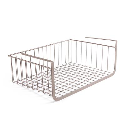 China Sustainable Organizer Iron Shelves Wall Mounted Storage Rack Holder Shower Caddy hanging Basket Shelf for Office Bathroom Kitchen for sale