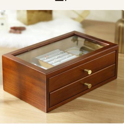 China Wood Solid Wood Jewels Case Luxury Jewelry Ring Earrings box jewellery pendant packaging boxes,Jewelry Organizer Case Boxes Portable for sale