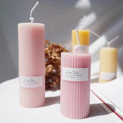 China High Quality Handmade Birthdays Pillar Candles For Home Decoration Wedding Table for sale