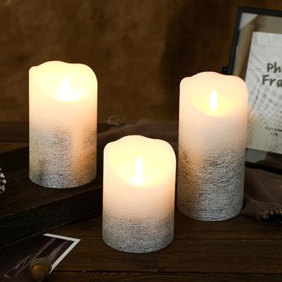 China Hot Sale Wholesale 2023 Birthday Pillar Shape Led Flame Candle For Wedding Holiday Christmas Home for sale