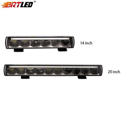 China Off Road 20inch 100W 4x4 Single Row Led Roof Ultra Thin Waterproof Grill Car Bumper DRL Led Drive Light Bar for sale