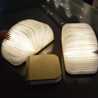 China Magicfly Folding Book Light 4 Colors Modern Wooden Desk Table Lamp Book Shaped Light For Decor for sale