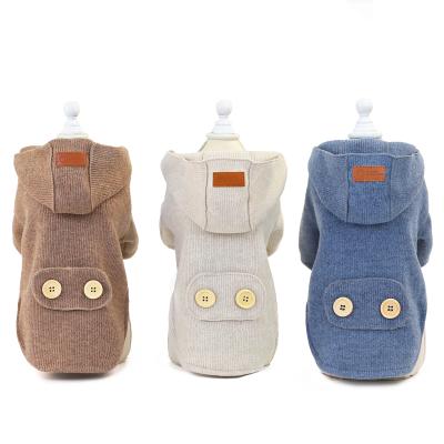 China 2020 Viable New Winter Pet Clothes Dog Clothes Fashion Button Design Cotton Warm Dog Coat Cat Jacket Wholesale for sale