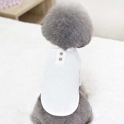 China New Viable White Dog T-shirt Summer Style Simple Pet Clothes For Small And Medium Dogs Quality Dog T-shirt Wholesale for sale