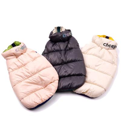 China Viable High Quality Pet Clothes Dog Stripper Coat For Winter Fashion Pet Thicker Warm Jacket Double Sided Coats For Dogs Cat for sale