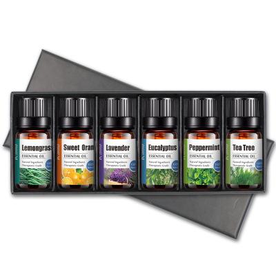 China 6PCS 10ml Set Diffuse Pure Aromatic Natural Aromatherapy Gift Essential Oil Fragrance Massage Essential Oils For Massage Beauty Care for sale