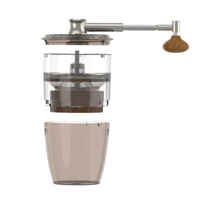 China New Exterior Design Easy To Clean Lightweight Plastic Manual Coffee Grinder Mini For Espresso for sale