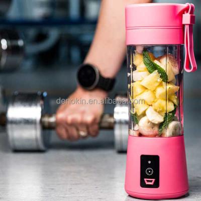 China Outdoor Customized Logo Blender Portable Electric Juicer USB Rechargeable Electric Blender for Fruit Ice Cream with 6 Stainless Steel Blades for sale