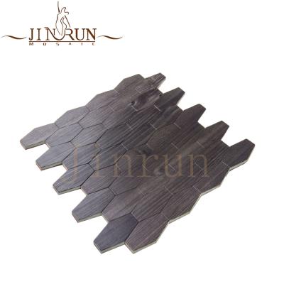 China Self Adhesive Wooden Parquet Peel And Stick Look Mosaic For Kitchen Backsplash for sale