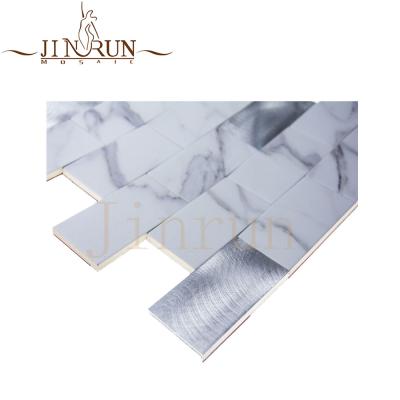 China New Type 3d PVC Self Adhesive Plastic Mix Parquet Aluminum Mosaic for sale