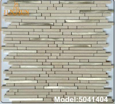 China SMS17 stone parquet mosaic slabs machine cut glass mosaic slabs sale for sale