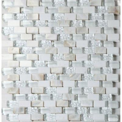 China Parquet Color Mixed Crystal Glass Mosaic For Swimming Pool , Back Splash for sale