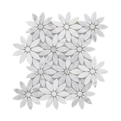 China Flooring Shanghai Jinrun Mosaic Tile Marble Mosaic Flower Mosaic for sale