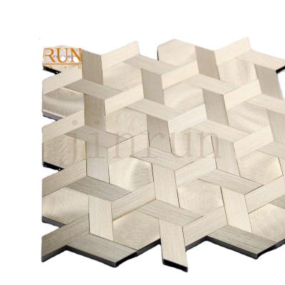 China Parquet Seamless Hexagon Aluminum Metal Mosaic Slab Backsplash for sale