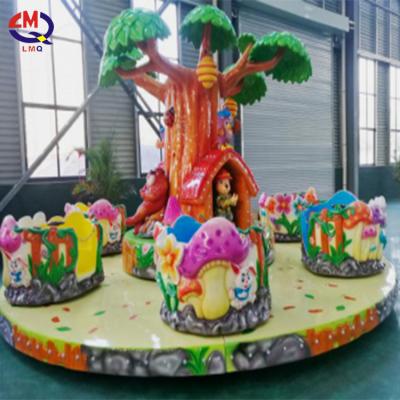 China Limeiqi New Design Fiberglass Jungle Bear Boonie 24 Topic Seats Amusement Park Tea and Coffee Cup Rotating Turntable for sale