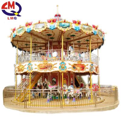 China Fairground Theme Park Fairground Rides Classic Luxury Double Decker Carousel For Sale for sale