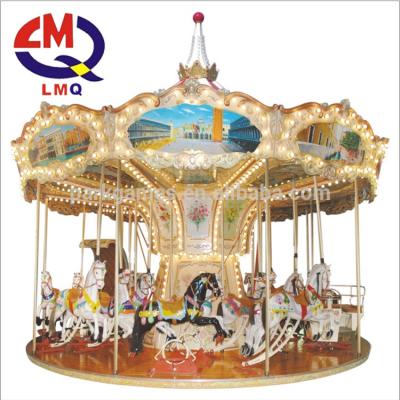 China Over 5 years Henan limeiqi tall carousel horse 16 seats merry go round antique carousel for sale