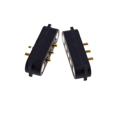 China male & 10 Pair Female Drop Shipping Spring Power Load 2A 36V Male-Female Straight Through Magnetic PCB Pogo Pin Connector 3 Holes Pin for sale