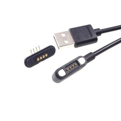 China 90 Degree USB Head 90 Degree USB Male A Big Strength 500G Pogopin Angled Female PCB 12V 3A 4 Pin Pogo Pin Magnetic Connector for sale