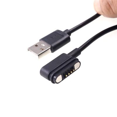 China 90 Degree Shape Big Strength Straight Female Spring Loaded 500G 12V 3A Pogo Pin Connector 4 Pin Magnetic Cable USB Male A PCB Pogopin 90 Degree for sale