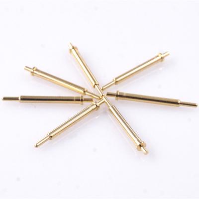 China Male Pin Spring Loaded Pogo Pin Connector 14.0 Mm Height Through Holes PCB Straight Single Flange 2.0mm 12VDC 1A Spring Contact for sale