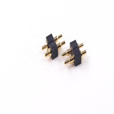 China Spring Loaded Pogo Pin Connector 2 Position 2.54mm Pitch 7.5mm Height Straight Through Hole Row Single Strip Modular Contacts for sale